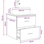 vidaXL Vanité de lavabo mural Blanc 49 5 x 44 5 x 65 cm