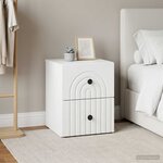 vidaXL Cabinet de chevet mural 2 Pièces Blanc 33 x 34 5 x 40 cm