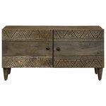 vidaXL Table basse gris clair 80x50x40 cm bois de manguier massif