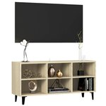 vidaXL Meuble TV avec pieds en métal Chêne sonoma 103 5x30x50 cm