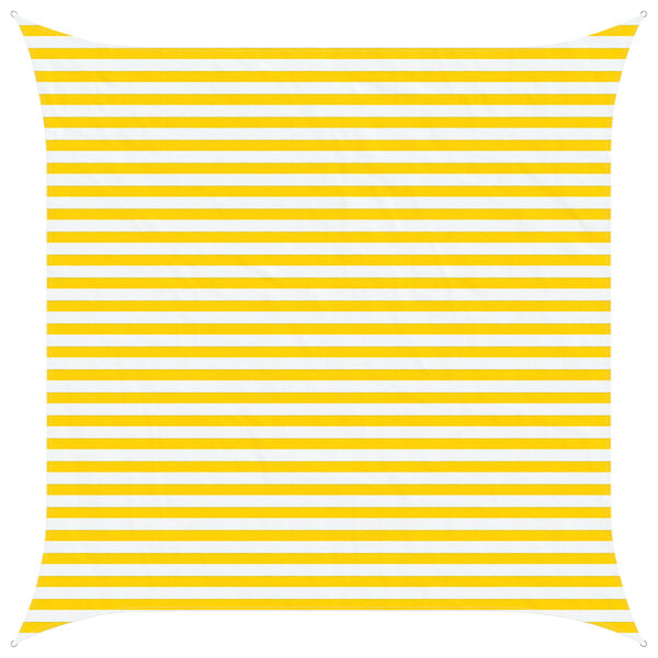 vidaXL Voile d'ombre Jaune et blanc 3 6 x 3 6 m 100   polyester Oxford