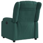 vidaXL Fauteuil inclinable électrique Vert foncé Tissu
