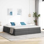 vidaXL Lit avec rangement et matelas Gris foncé 200 x 200 cm Polyester