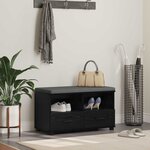 vidaXL Banc d'entrée avec coussin Chêne noir 80 x 38 x 46 cm