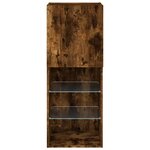 vidaXL Meuble TV avec lumières LED chêne fumé 40 5x30x102 cm