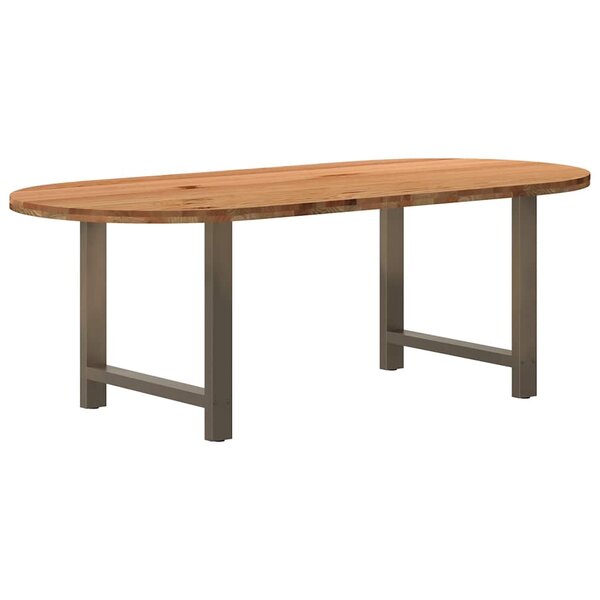 vidaXL Table à manger 220x100x74 cm bois de chêne massif ovale