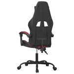vidaXL Chaise de jeu pivotante Noir et rouge bordeaux Similicuir