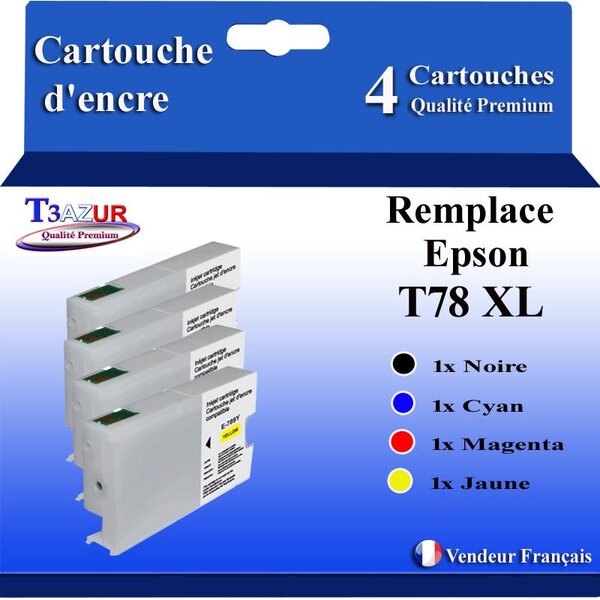 T3AZUR- 4x Cartouches Compatibles avec Epson T7891 T7892 T7893 T7894