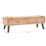 vidaXL Meuble TV Bois de sapin massif 120x33x35 cm