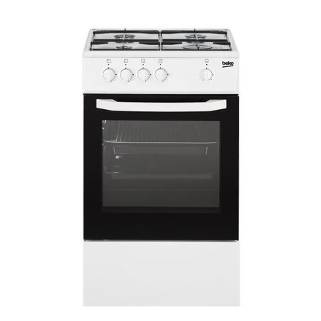 Beko csg42000wn - cuisiniere table gaz - 4 foyers - four gaz - 56l - l50 x h85cm - blanc