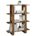 vidaXL Bibliothèque/Séparateur de pièce Chêne fumé 100x30x123 5 cm