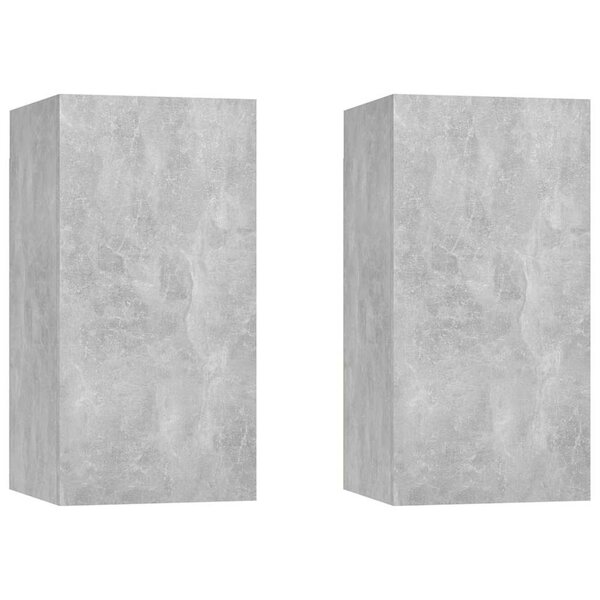 vidaXL Meubles TV 2 Pièces Gris béton 30 5x30x60 cm Bois d’ingénierie