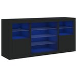 vidaXL Buffet avec lumières LED noir 142 5x37x67 cm