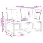 vidaXL Canapé d’extérieur milieu et coin avec coussin 2 Pièce Naturel