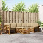 vidaXL Ensemble de canapés d'extérieur 8 Pièces Naturel et Beige