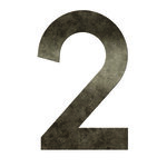 Numéro 2 - Numéro adhésif pour boîte aux lettres - Vinyle épais texturé hauteur 50 mm. Métal Cuivré.