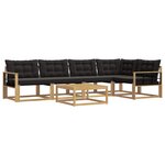 vidaXL Ensemble de canapés d'extérieur 6 Pièces Blanc et noir