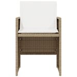 vidaXL Ensemble de bistro 3 Pièces avec coussins beige résine tressée