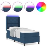 vidaXL Lit à ressorts avec matelas Bleu 80 x 200 cm tissu