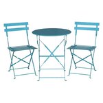 Chaises de terrasse bleu turquoise en acier - lot de 2 - bolero -  - acier 387x471x800mm