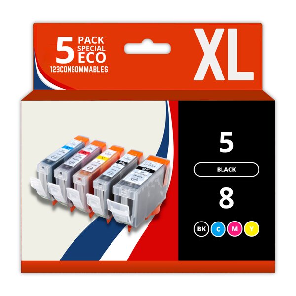 Pack compatible PGI-5/CLI-8  5 cartouches
