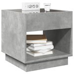 vidaXL Table de chevet avec LED infini gris béton 50x50x50 cm