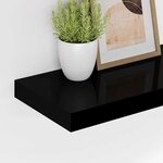 vidaXL Étagère murale flottante Noir brillant 50x23x3 8 cm MDF