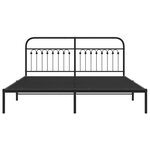 vidaXL Cadre de lit métal sans matelas avec tête de lit noir 183x213cm