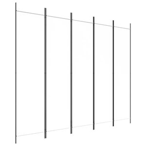 vidaXL Cloison de séparation 5 panneaux Blanc 250x200 cm Tissu