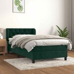 vidaXL Sommier à lattes de lit avec matelas Vert foncé 90x190 cm