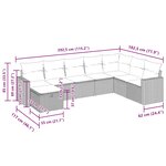 vidaXL Salon de jardin 8 Pièces avec coussins noir résine tressée