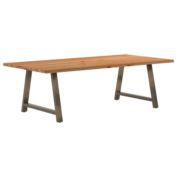 vidaXL Table à manger et bord naturel bois massif chêne rectangulaire