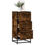 vidaXL Buffet chêne fumé 35 5x35x76 cm bois d'ingénierie et métal