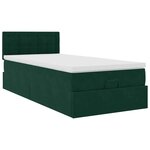 vidaXL Cadre de lit ottoman avec matelas vert foncé 80x200 cm velours