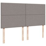 vidaXL Sommier à lattes de lit avec matelas Taupe 200x200 cm Tissu