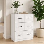 vidaXL Armoire à tiroirs Blanc brillant 66 x 34 5 x 87 cm