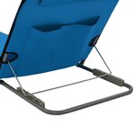 vidaXL Tapis de plage pliables 2 Pièces Acier et tissu Bleu