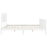 vidaXL Cadre de lit avec tête de lit blanc 120x200 cm bois massif