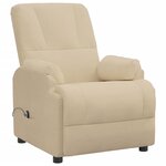 vidaXL Fauteuil inclinable Crème Similicuir daim