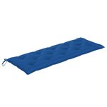 vidaXL Banc Batavia avec coussin bleu 150 cm Bois de teck massif