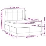 vidaXL Sommier à lattes de lit avec matelas Noir 140x200 cm Velours