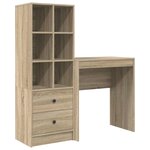 vidaXL Bureau avec tiroir avec étagère 2 Pièces Chêne Sonoma