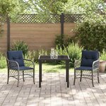 vidaXL Ensemble de salle à manger pour jardin 3 Pièces Gris et Noir Rotin