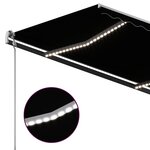 vidaXL Auvent automatique et capteur de vent et LED 4 5x3 m Anthracite