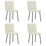 vidaXL Chaises à manger lot de 4 Crème Velours