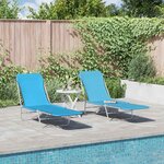 vidaXL Chaises longues pliables lot de 2 Acier et tissu Bleu