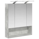 vidaXL Armoire Miroir de Salle de Bain Gris béton 60 x 14.5 x 70 cm