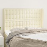 vidaXL Tête de lit avec oreilles Crème 147x23x118/128 cm Similicuir