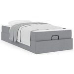 vidaXL Cadre de lit avec matelas Gris clair 90 x 190 cm tissu