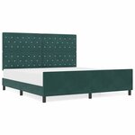 vidaXL Cadre de lit avec tête de lit Vert foncé 180 x 200 cm Velours